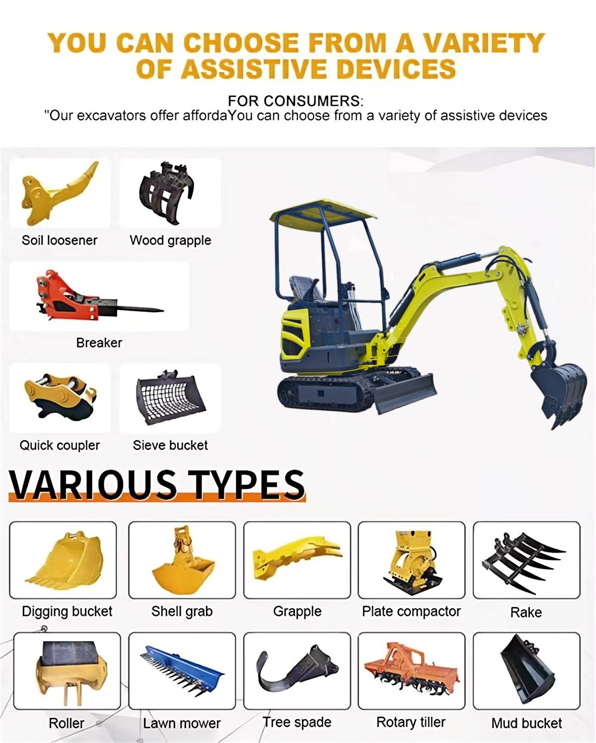 Mini Excavators1.2T Eco Friendly Design Superior Digging Force